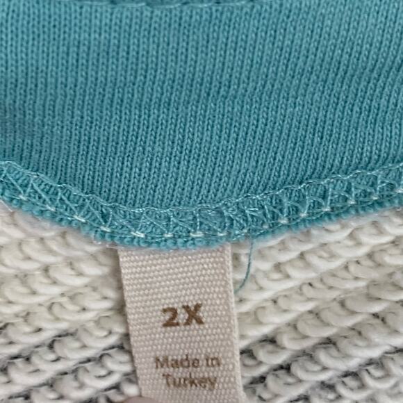 Soft surroundings Striped Long Sleeve Shirt Womens Size 2X Front Pocket Knit Top - Picture 5 of 6